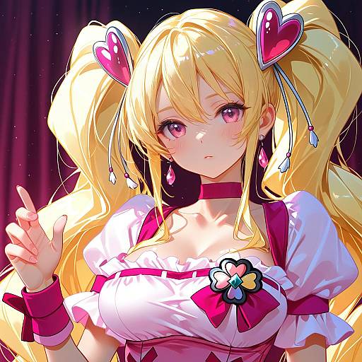 Illustration of Cure peach, precure in the style of Sydus