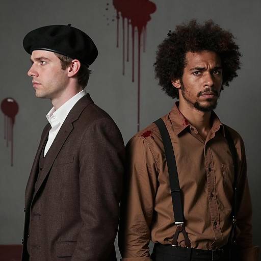 Intense Portraits in a Blood-Stained Room