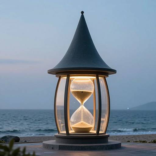 Surreal Teardrop Clock Tower by Sea