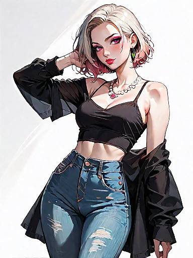 Realistic Full Body Shot of Boho Woman