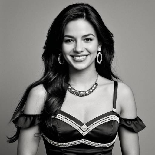 Smiling Woman in Elegant Dress with Jewelry