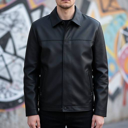 Minimalist European Leather Statement Jackets