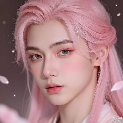 Ethereal Pink Femboy Portrait