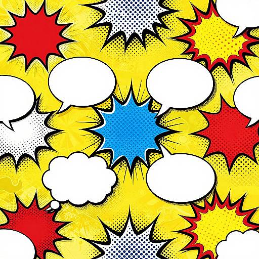 Energetic Pop Art Comic Scenes