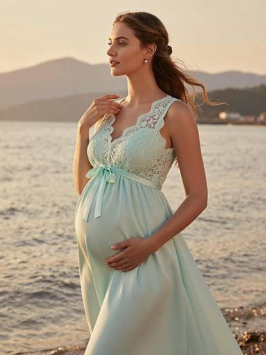 Golden Hour Mint Maternity Portrait