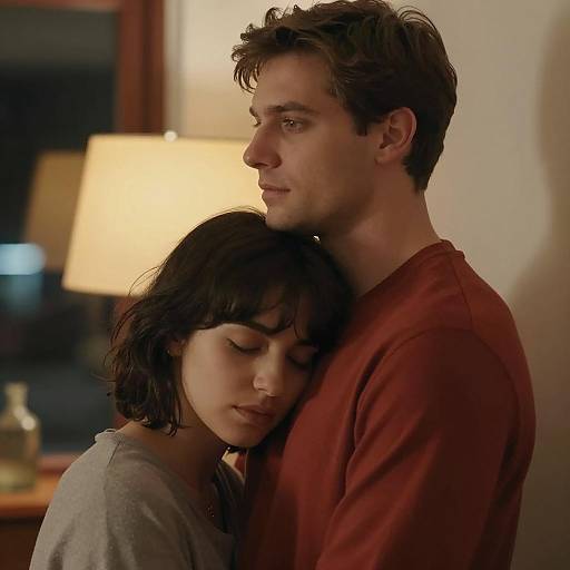 Intimate Embrace in a Cityscape