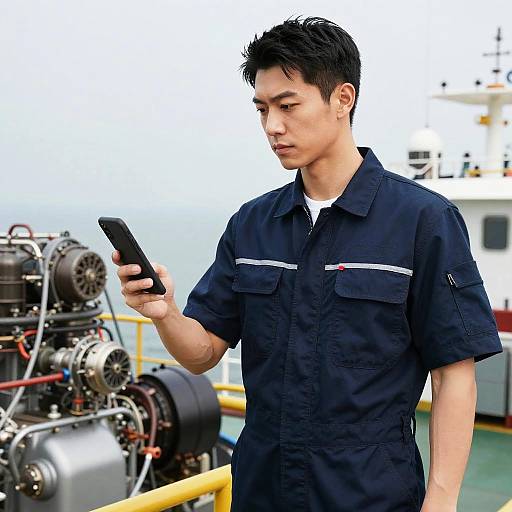 Precise Marine Engineer in Jumpsuit