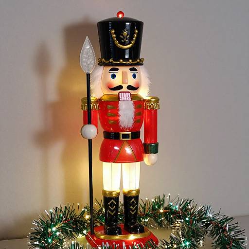 5ft Pre-lit Tinsel Nutcracker Soldier
