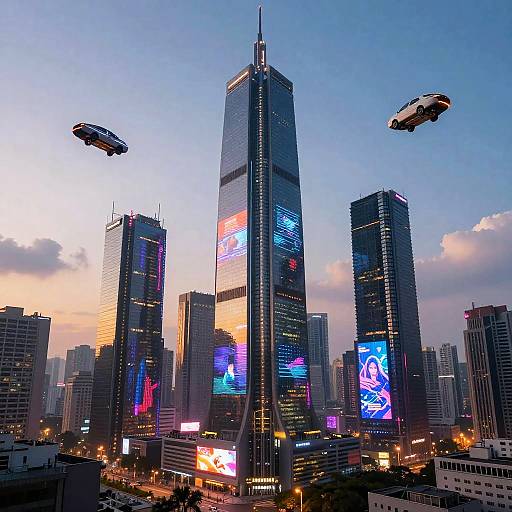 Futuristic Cyberpunk Cityscape Design