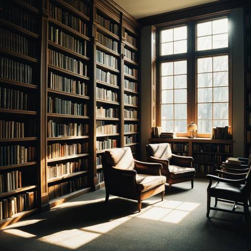 Cozy Indoor Library with Sunlit Charm