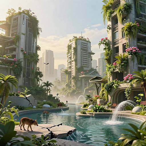 Futuristic City Reclaimed by Nature