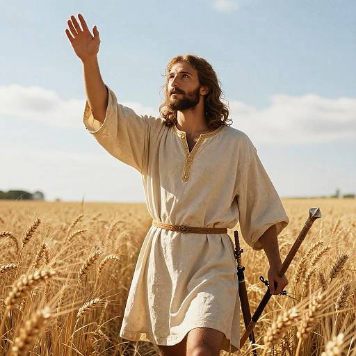 Jesus as a Warrior in Wheat Field