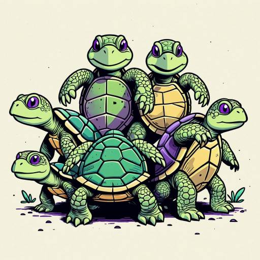 Colony of Cartoon Turtles