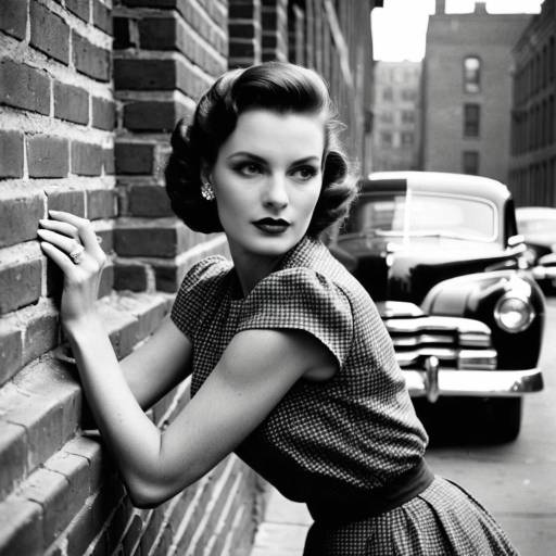 Vintage Noir Woman in Urban Setting