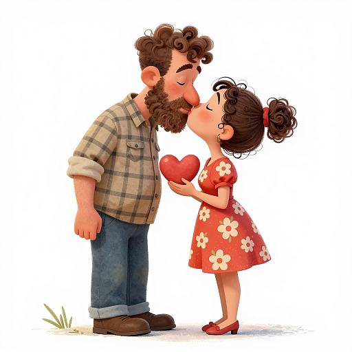 Whimsical Love: Tall Man and Short Woman