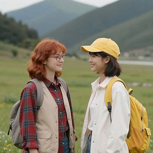 Smiling Friends in Mountain Meadow
