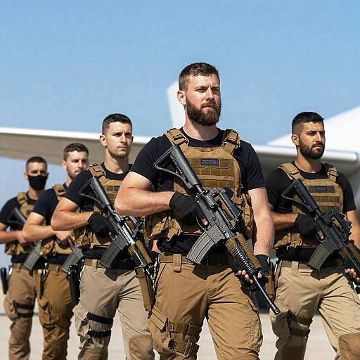 Tactical Soldiers Under Clear Sky