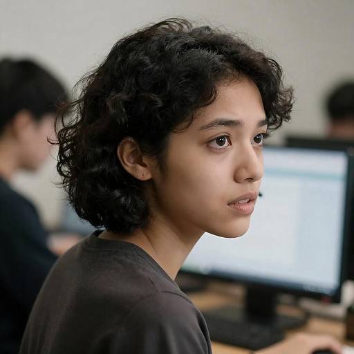 Expressive Young Woman in Focused Moment