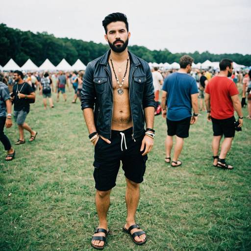Stylish Man at Outdoor Music Festival
