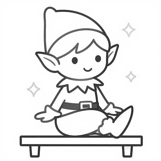 Sparkle Elf on Shelf Coloring Page