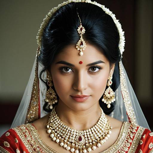 Portrait of Indian Bride with Traditional Jewelry