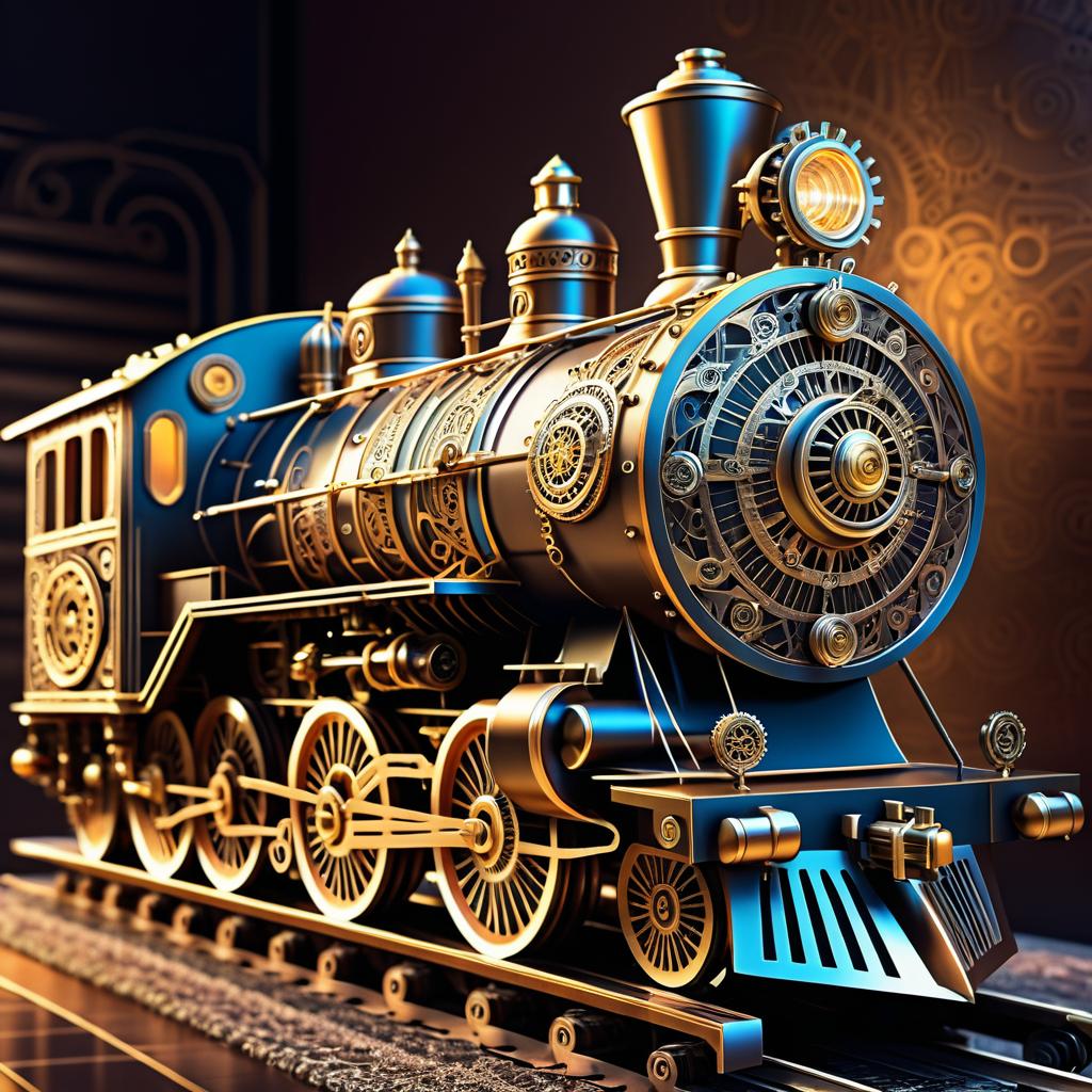 Intricate Steampunk Locomotive Art