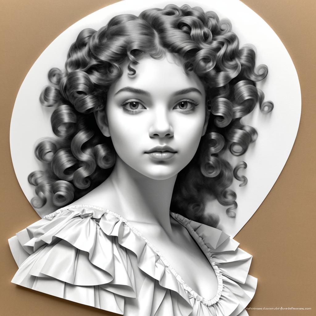 Realistic Portrait of Zendaya in Paper Art