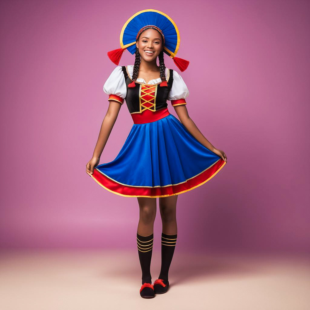 Joyful Teenage Girl in Festive Costume