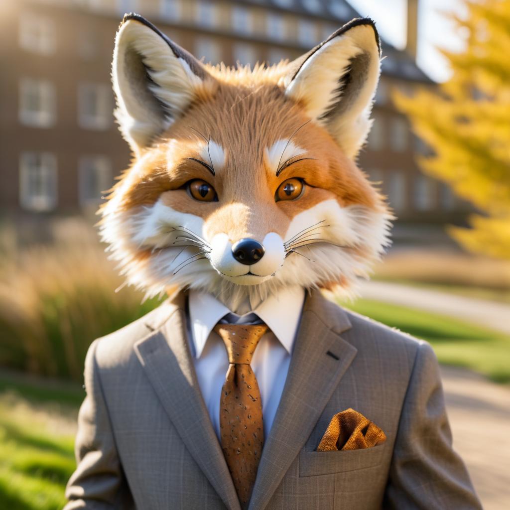 Charming Anthropomorphic Fox in Suit