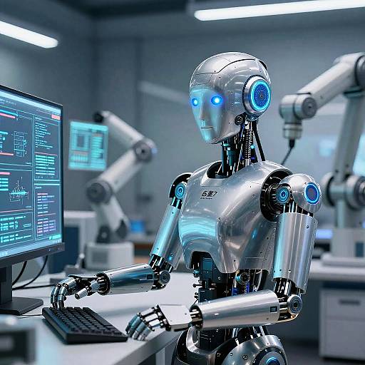 Gok7 AI Robot in High-Tech Lab