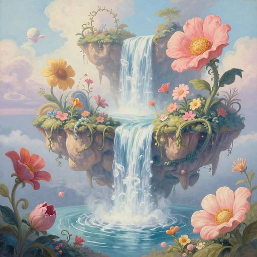 Surreal Dreamscape with Floating Islands