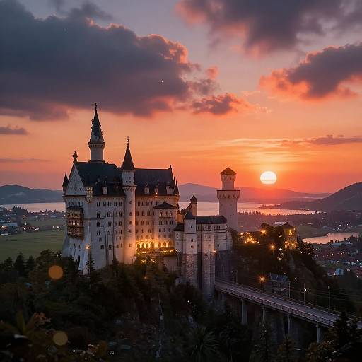 Photorealistic Fantasy Cityscape at Sunset