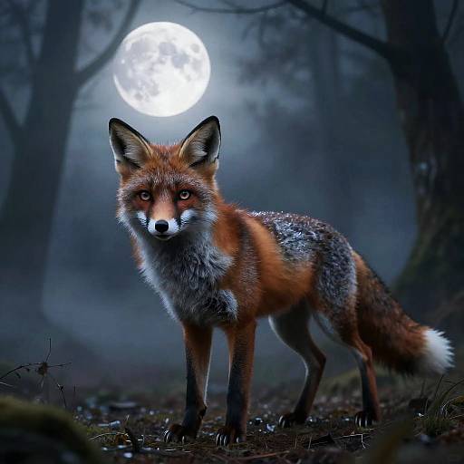 Werefox Emerging in Misty Twilight