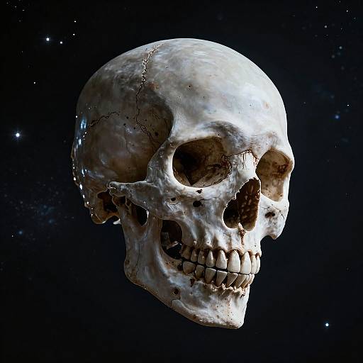 Photorealistic Floating Cosmic Skull