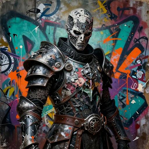 Dark Fantasy Death Knight in Punk Armor