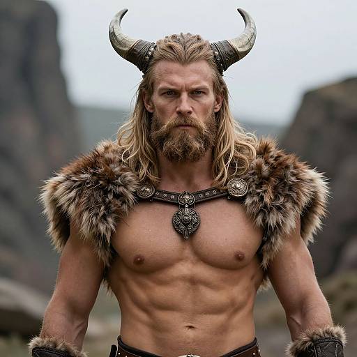 Muscular Blonde Viking Male Costume