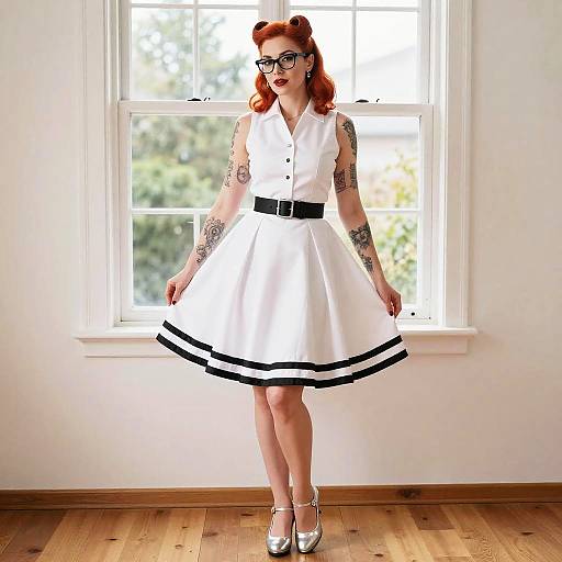 Vintage Pin-Up Woman with Tattoos