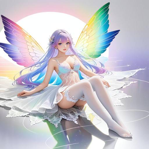 Enchanting Fairy with Rainbow Hair Enchanting Fairy with Rainbow Hair