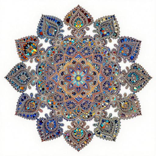 Epic Funny Pointillist Filigree Robot Close-Up