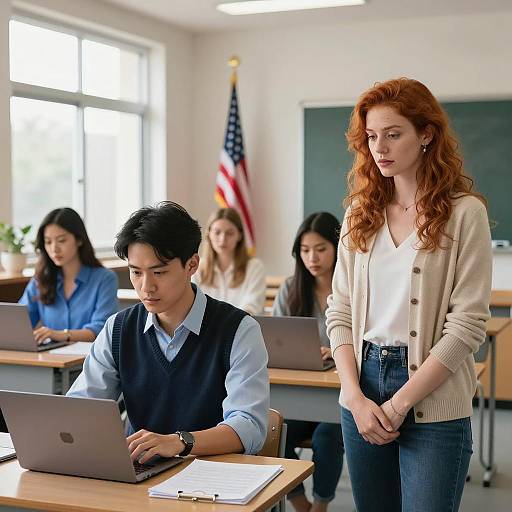 Studious Classroom Atmosphere with Diverse Students