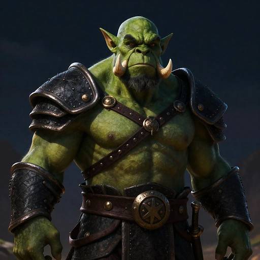 Realistic Mature Orc Warrior Portrait