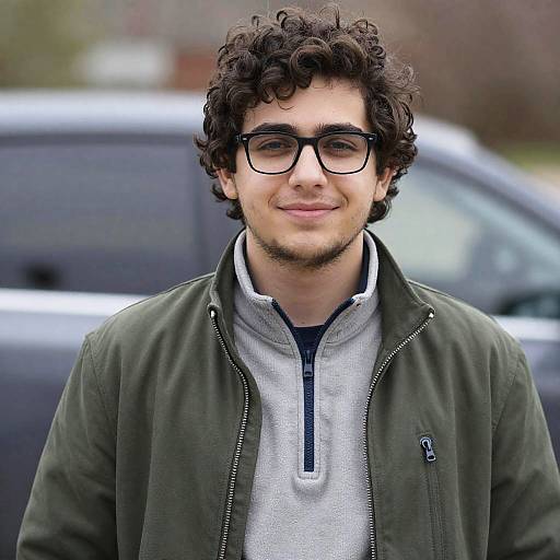 Smiling Young Man in Outdoor Setting