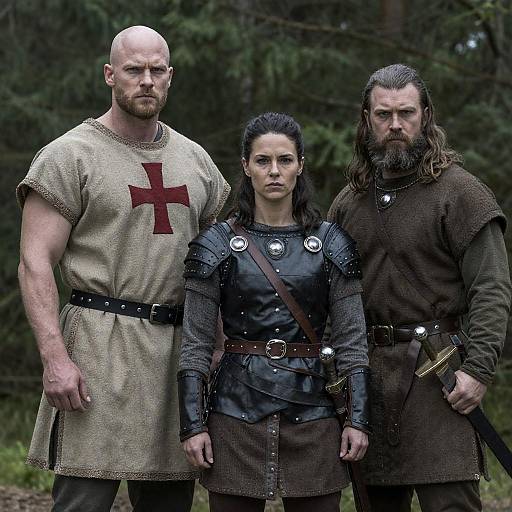 Viking Warriors in a Lush Forest