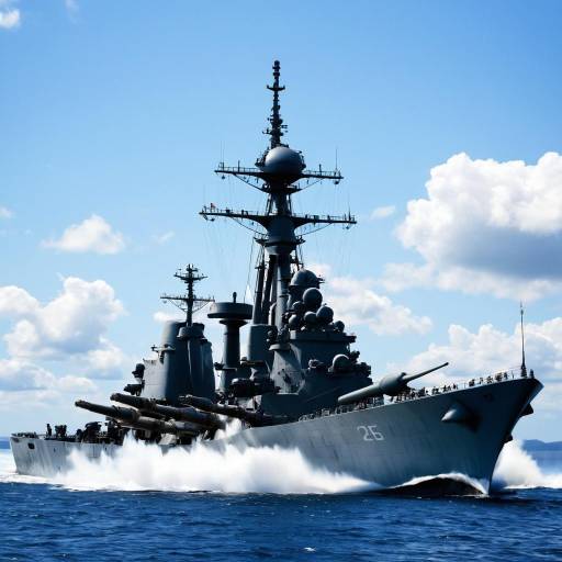 Military Warship on Ocean under Blue Sky