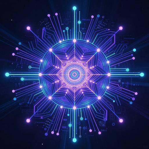 Intricate Tech-Spiritual Mandala Art