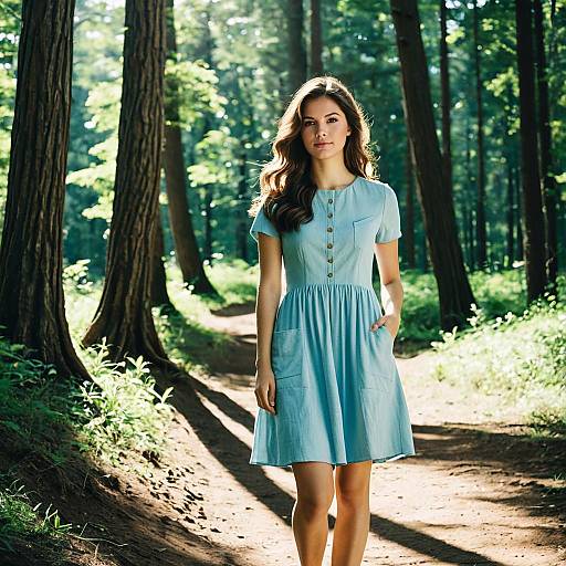 Photorealistic Young Woman in Summer Dress