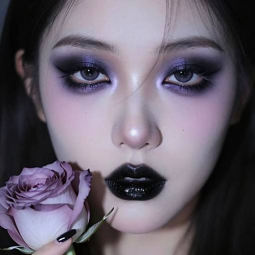 Korean Goth Makeup Close-Up Portrait