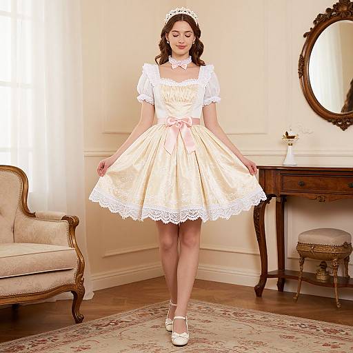 Elegant Tea Party Female Costume