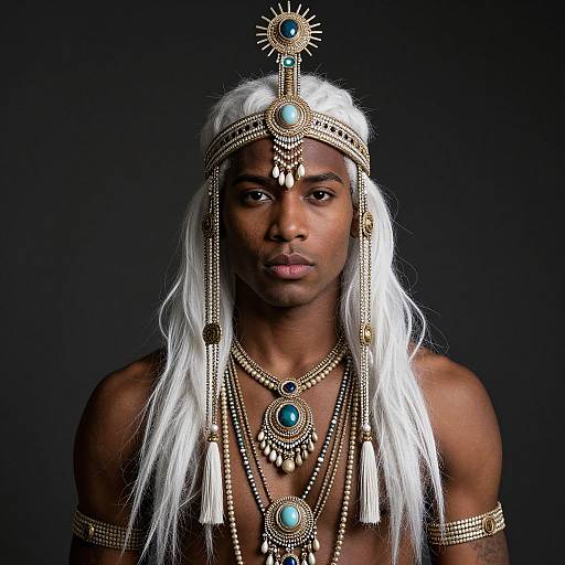 Dark-Skinned Male in Prana Costume