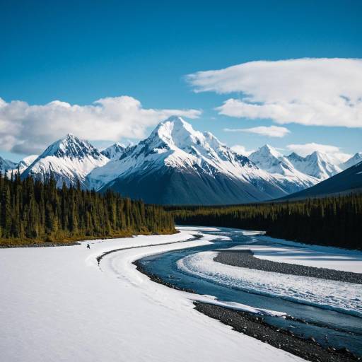 Snow-Capped Alaskan Mountain Range